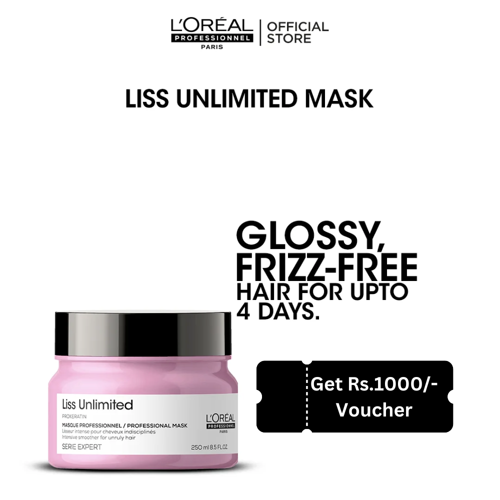 Loreal Professionnel Serie Expert Liss Unlimited Mask - 250ml - For Frizzy Hair & Straightened Hair