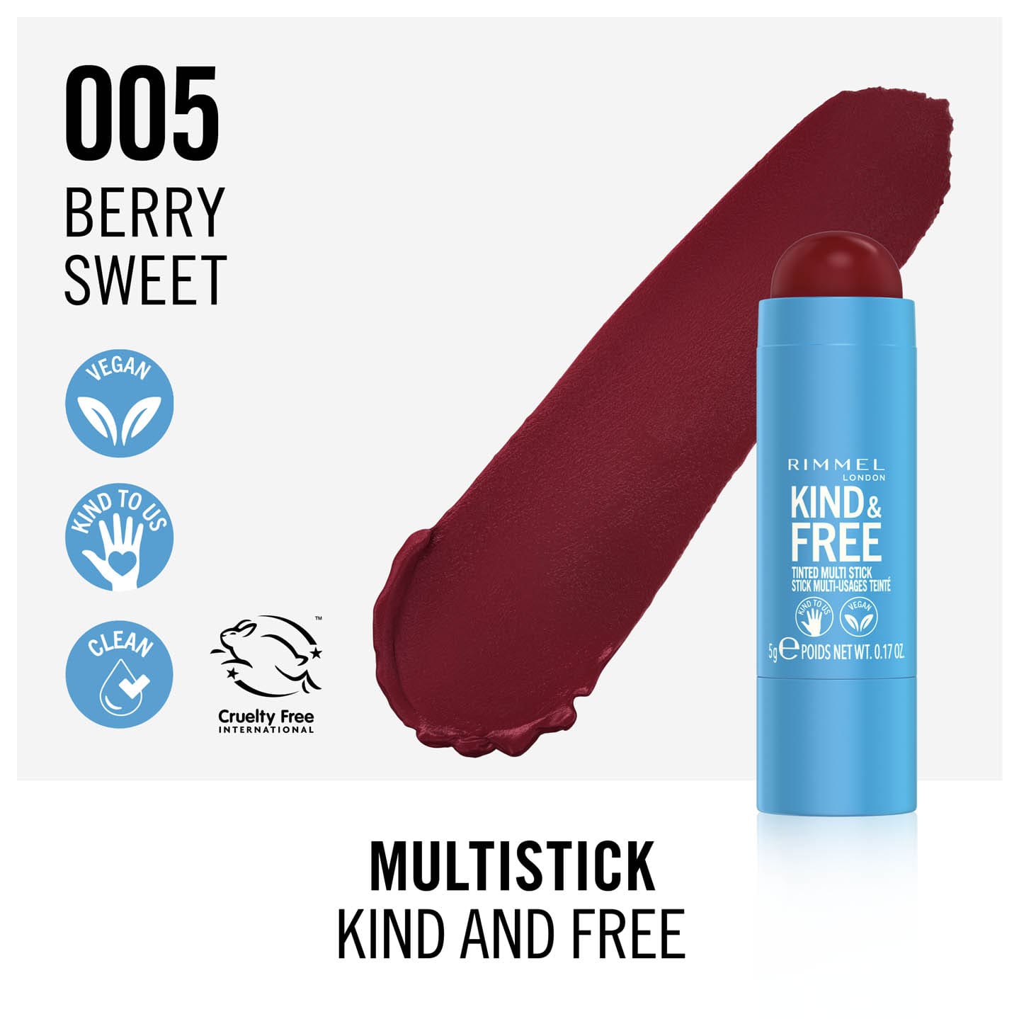 Rimmel Kind & Free Tinted Multi Stick - 005 Berry Sweet