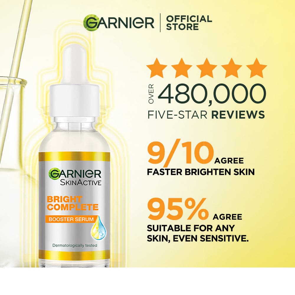 Twin Pack Garnier Bright Complete Vitamin C Booster Serum - 30ml