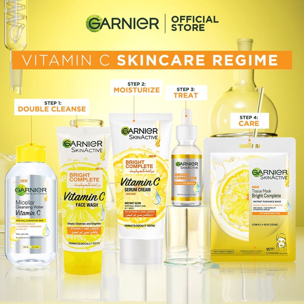 Twin Pack Garnier Bright Complete Vitamin C Booster Serum - 30ml