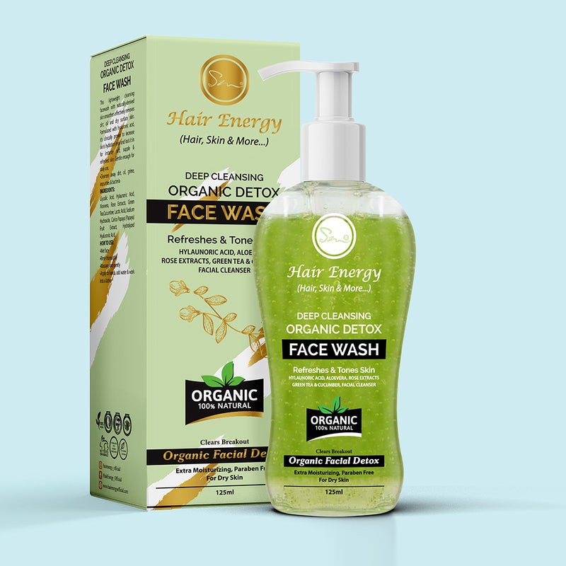 Hair Energy 100 Organic Aloevera GelDeep Cleansing Organic Detox Face Wash Refreshes & Tones Skin (For Dry Skin)