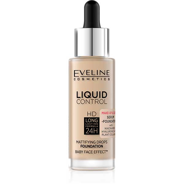 Eveline Liquid Control Foundation with Niacinamide 015 Light Vanilla