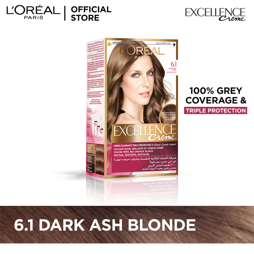 L'Oreal Paris Excellence Creme Hair Colour #6.1 Dark Ash Blond Hair Color