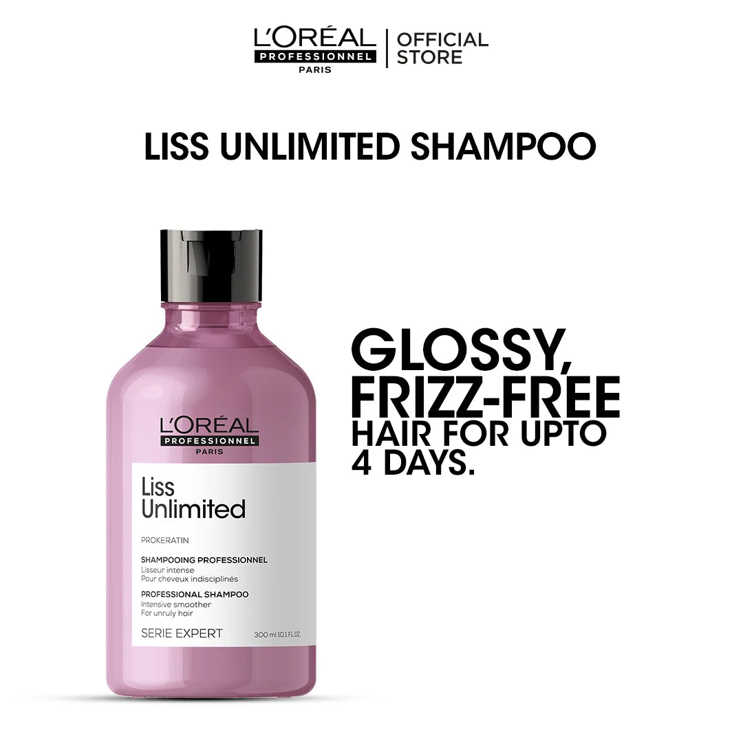 Loreal Professionnel Serie Expert Liss Unlimited Shampoo - 300ml - For Frizzy Hair & Straightened Hair