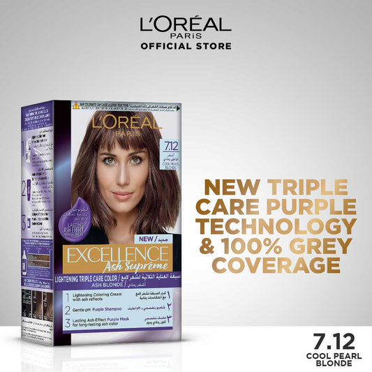 LOreal Paris Excellence Ash Supreme - 7.12 Cool Pearl Blonde Hair Color - Premium Health & Beauty from Loreal Casting Creme - Just Rs 2399! Shop now at Cozmetica