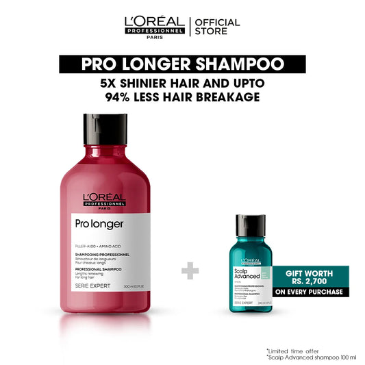 Loreal Professionnel Serie Expert Pro Longer Shampoo With Filler-A100 And Amino Acid Bundle Deal