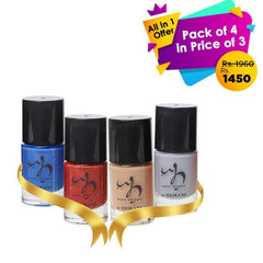 Hemani All In 1 Pack Of 4 In Price Of 3 (Nail Polish)