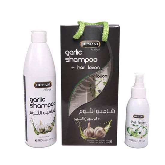 Hemani Garlic Shampoo + Hair Lotion - Premium Bundle from Hemani - Just Rs 1050! Shop now at Cozmetica
