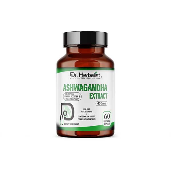 Dr. Herbalist Ashwagandha 450Mg Dietary Supplement - Premium  from Hemani - Just Rs 1325.00! Shop now at Cozmetica