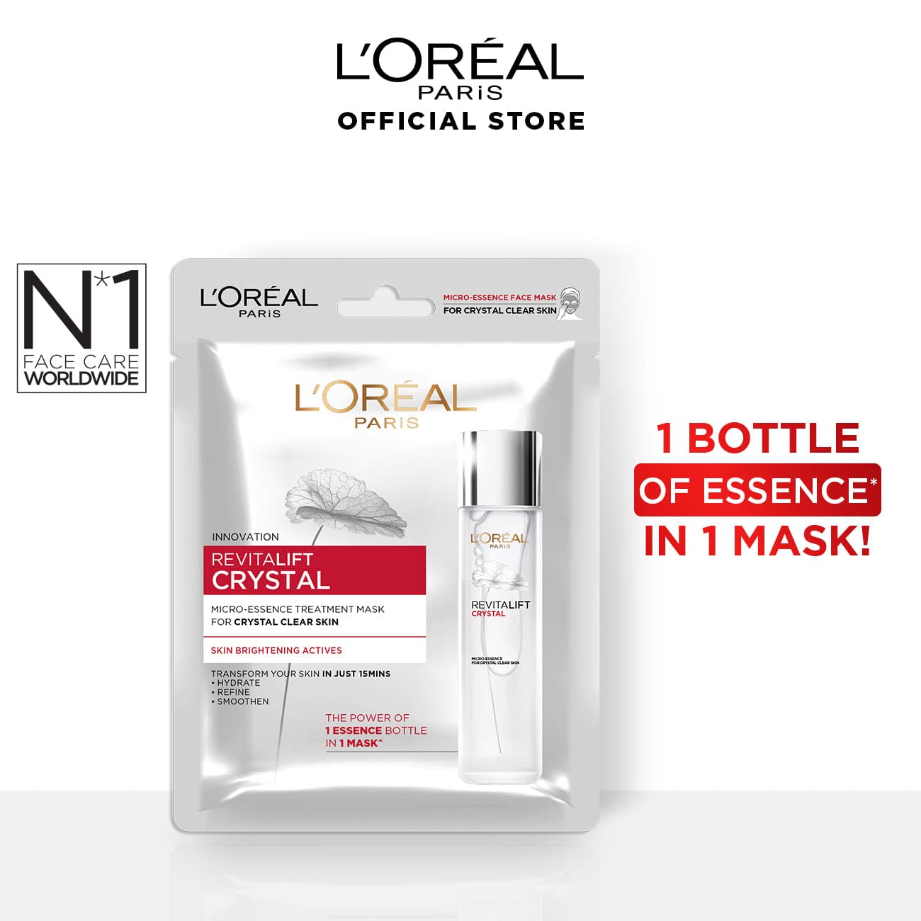 L'Oreal Paris Revitalift Crystal Micro Essence Treatment Mask - Premium Skin Care Masks & Peels from Loreal Paris - Just Rs 431! Shop now at Cozmetica