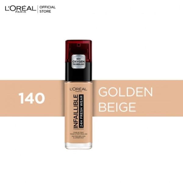 Loreal Infallible Liquid Foundation 24H Fresh Wear - 140 Golden Beige - Premium Health & Beauty from Loreal Makeup - Just Rs 4017! Shop now at Cozmetica
