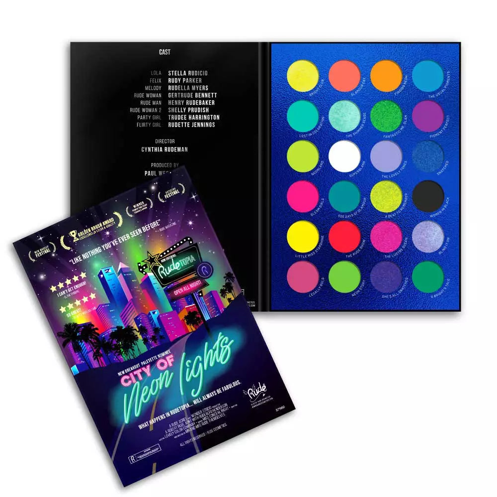 Rude City of Neon Lights - 24 Vibrant Pigment & Eyeshadow Palette