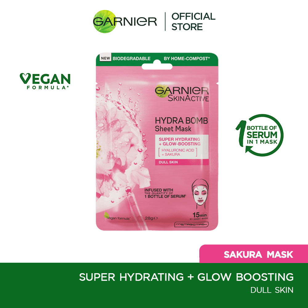 Garnier Skin Active Hydra Bomb Sakura Tissue Face Mask - Premium Skin Care Masks & Peels from Garnier - Just Rs 352! Shop now at Cozmetica