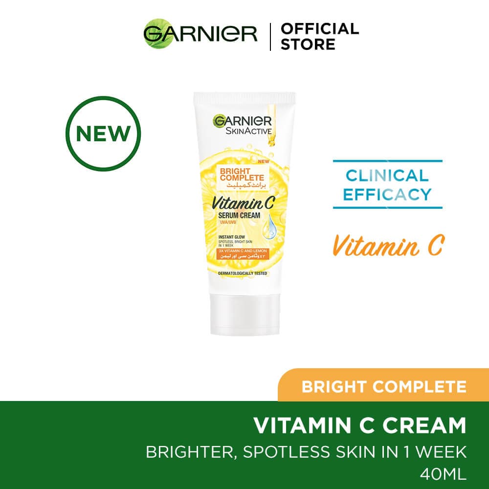 Garnier Skin Active Bright Complete Fairness Day Cream - 40ml - Premium Lotion & Moisturizer from Garnier - Just Rs 320! Shop now at Cozmetica