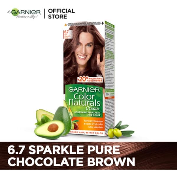 Garnier Color Naturals - 6.7 Sparkle Pure Chocolate Brown - Premium Hair Color from Garnier - Just Rs 849! Shop now at Cozmetica