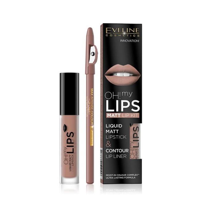 Eveline Oh! My Lips Liquid Matt Lipstick & Liner 1 - Premium  from Eveline - Just Rs 2195.00! Shop now at Cozmetica