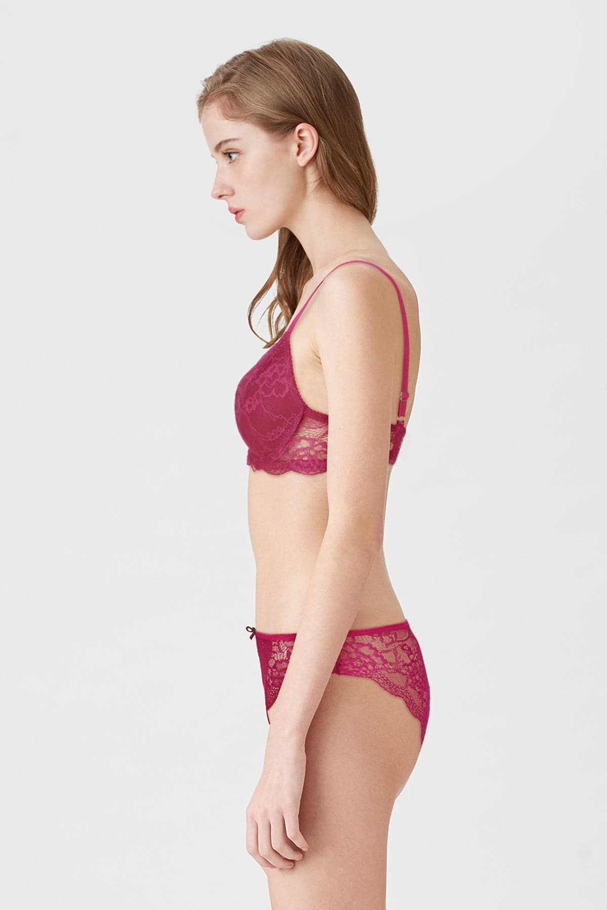 British Lingerie Studio Antonia Wired And Pushup Lace Bra Set - Cherry - Premium Bundles & Set from BLS - Just Rs 4800! Shop now at Cozmetica