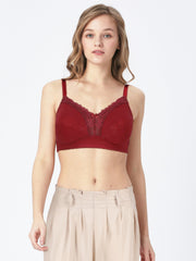 British Lingerie Studio Colette Non Wired And Non Padded Cotton Bra - Burgundy - Premium Bras from BLS - Just Rs 2550! Shop now at Cozmetica