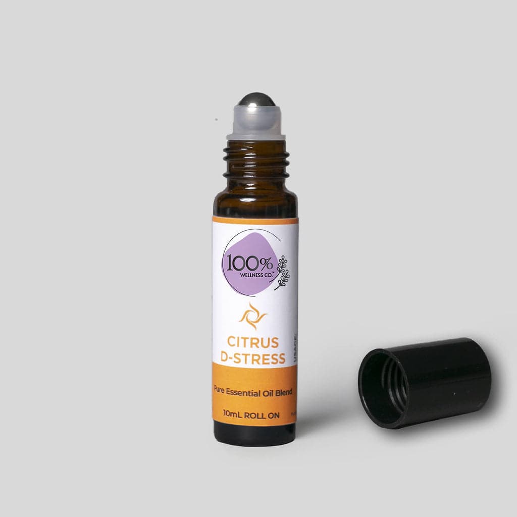 100% Wellness Co Citrus D-Stress Essential Oil Roll-on Blend - Premium Body Oil from 100% Wellness Co - Just Rs 1390! Shop now at Cozmetica