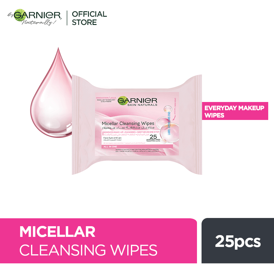 Garnier Skin Active Micellar Cleansing Wipes - 25 Wipes - Premium Makeup Removers from Garnier - Just Rs 960! Shop now at Cozmetica