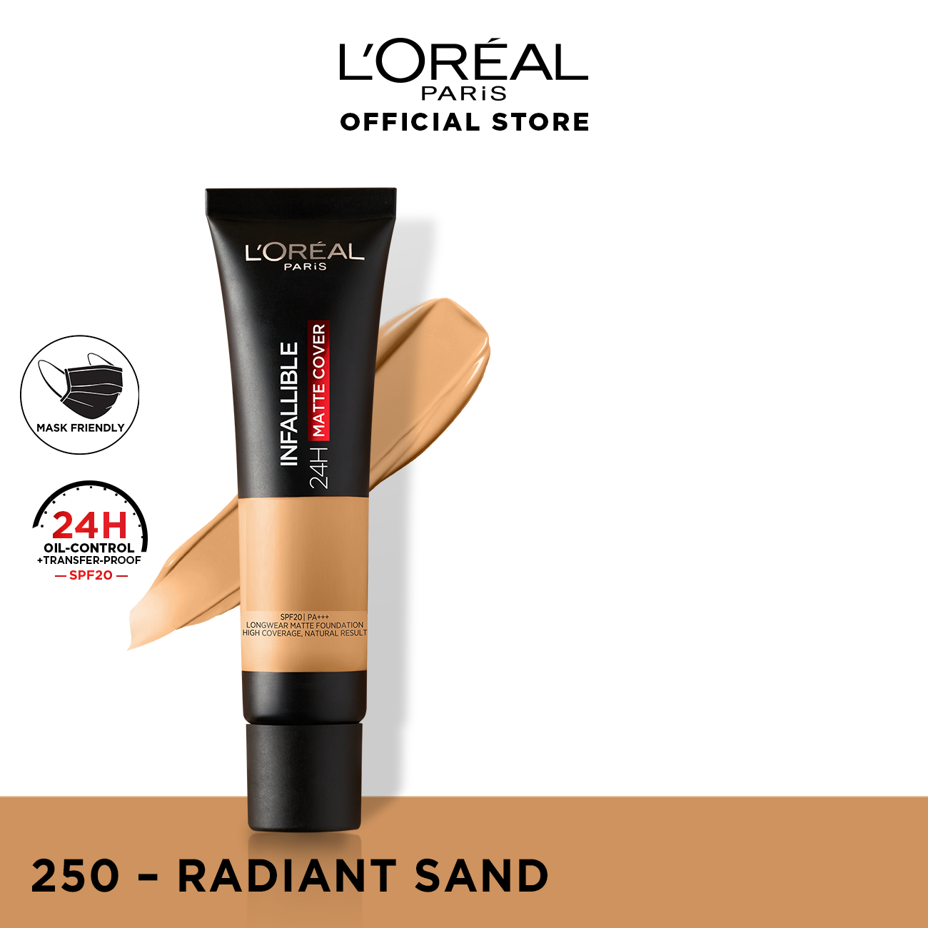 Loreal Infallible 24Hr Matte Cover Foundation - 250 Radiant Sand - Premium Health & Beauty from Loreal Makeup - Just Rs 2549! Shop now at Cozmetica