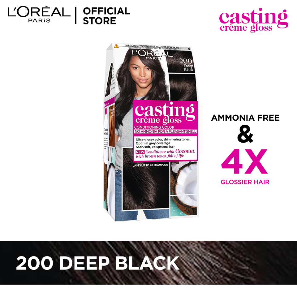 LOreal Paris Casting Creme Gloss - 200 Deep Black Hair Color - Premium Health & Beauty from Loreal Casting Creme - Just Rs 2399.00! Shop now at Cozmetica
