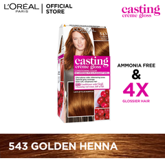 LOreal Paris Casting Creme Gloss - 543 Golden Henna Hair Color - Premium Health & Beauty from Loreal Casting Creme - Just Rs 2399.00! Shop now at Cozmetica