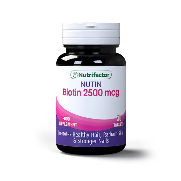 Nutrifactor Nutin (BIOTIN 2500mcg) - 30 Tablets - Premium Vitamins & Supplements from Nutrifactor - Just Rs 870! Shop now at Cozmetica