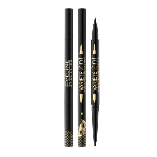 Eveline Variete Eyeliner And Pencil Double Effect 2in1 Ultra Black 1 Piece