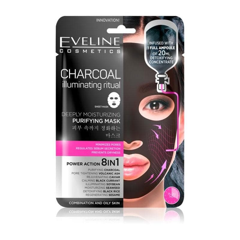 Eveline Sheet Mask Charcoal Illuminating Ritual - Premium Skin Care Masks & Peels from Eveline - Just Rs 845.00! Shop now at Cozmetica