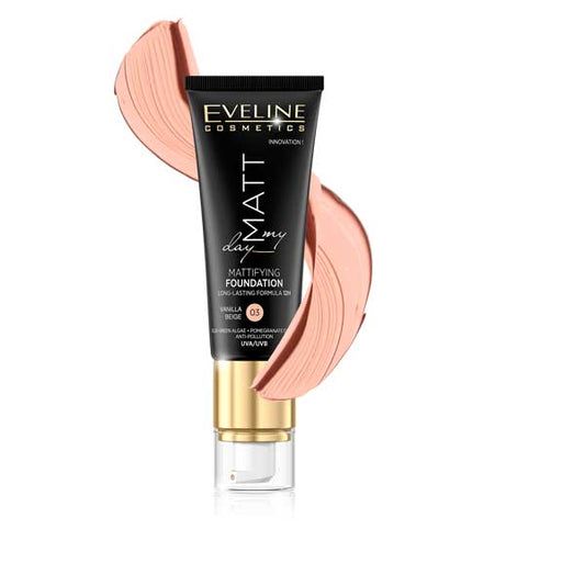 Eveline Matt My Day Mattifying Foundation 03 Vanilla Beige 40Ml - Premium Foundation from Eveline - Just Rs 2285! Shop now at Cozmetica