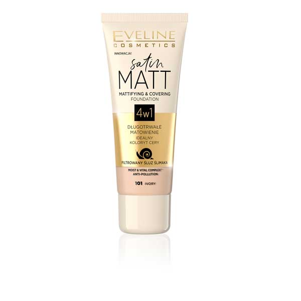 Eveline Satin Matt Mattifying & Covering Foundation 101 Ivory - Premium Foundation from Eveline - Just Rs 1685! Shop now at Cozmetica